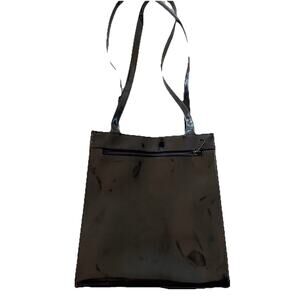 Liz Claiborne Black Patent Leather Faux? Shoulder Tote Bag Purse Vintage